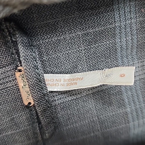 Free People Retro Plaid Lace Blazer Coat Jacket - Picture 5 of 11